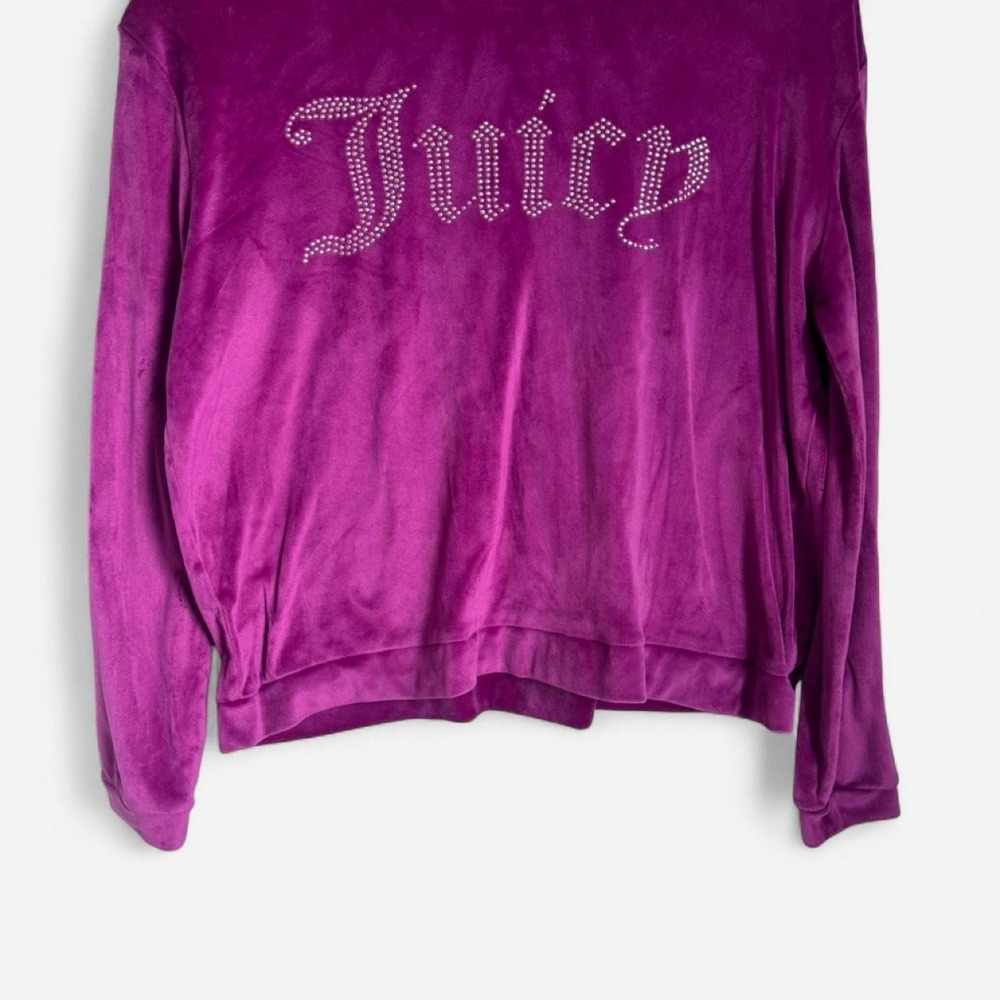 Juicy Couture Velour Tracksuit Magenta Purple Rhinestone Logo Set Joggers